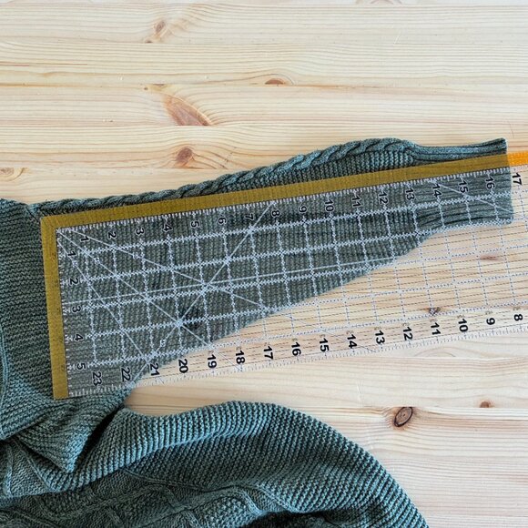 PACT | Green | Classic Cable Knit Sweater Dress | Size M Medium - Picture 4 of 7